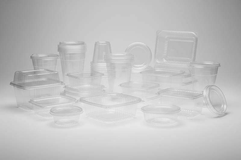 generate hero image for collection pp packaging for food and beverages industry without text